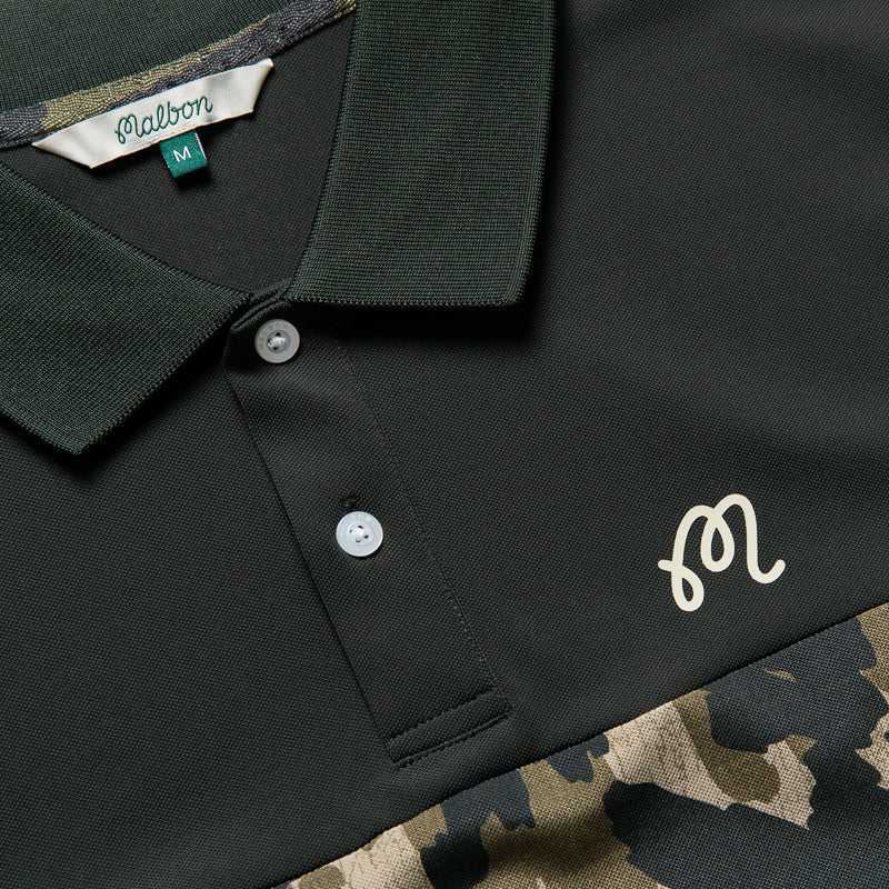 Malbon Golf Tour Divot Polo - Bark Camo