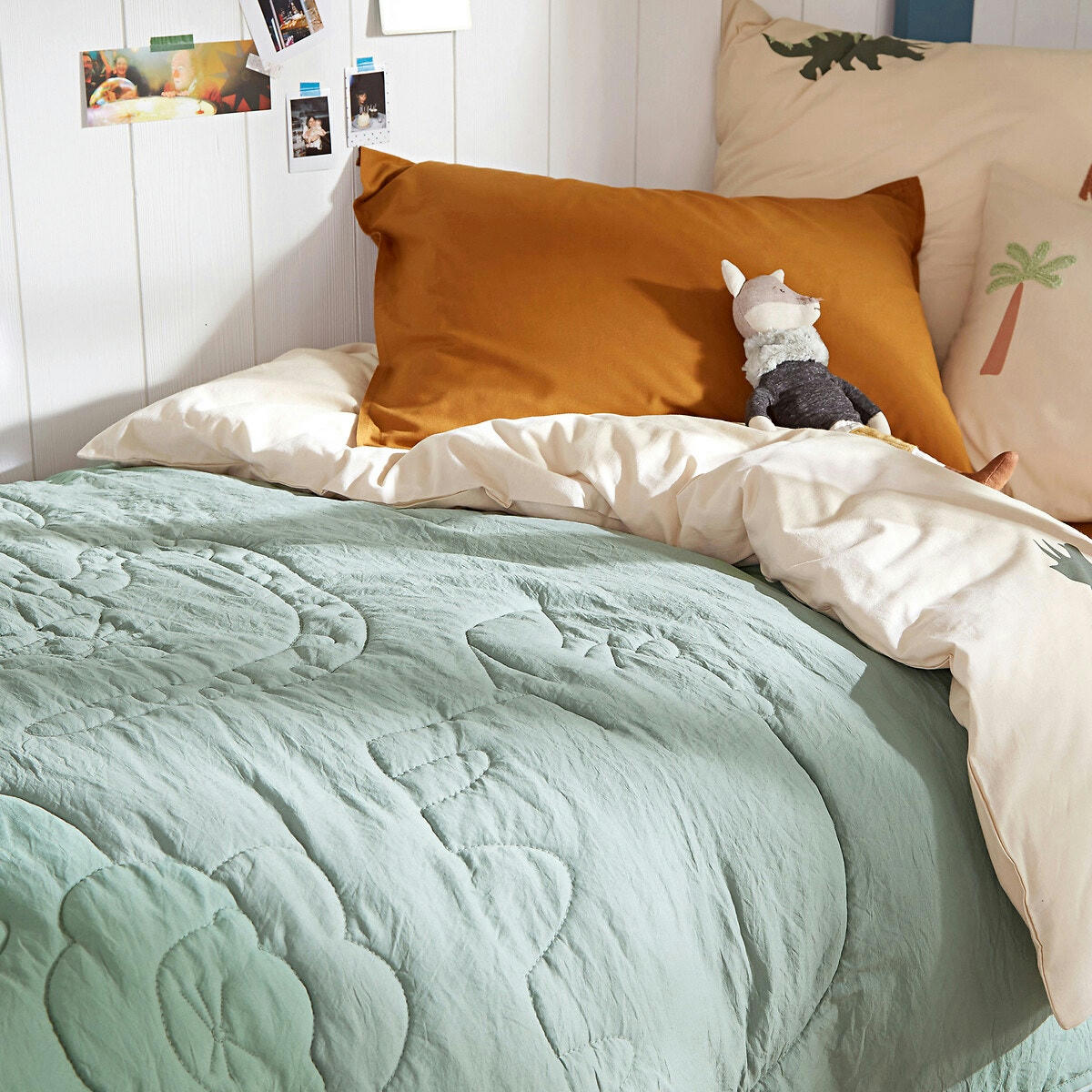 Couvre-lit matelassé, microfibre lavée, Gungla