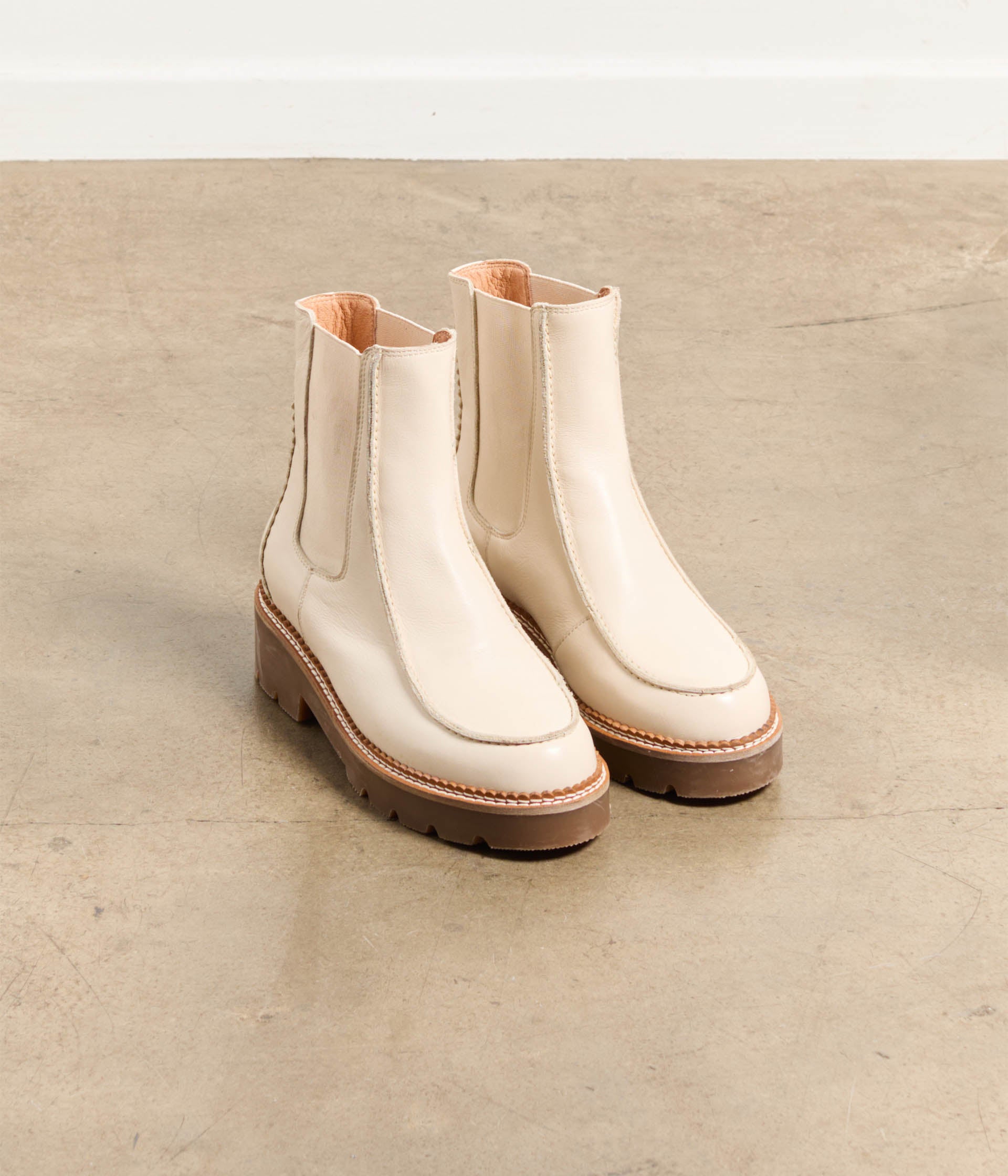 Chelsea boots écrues Rhéa