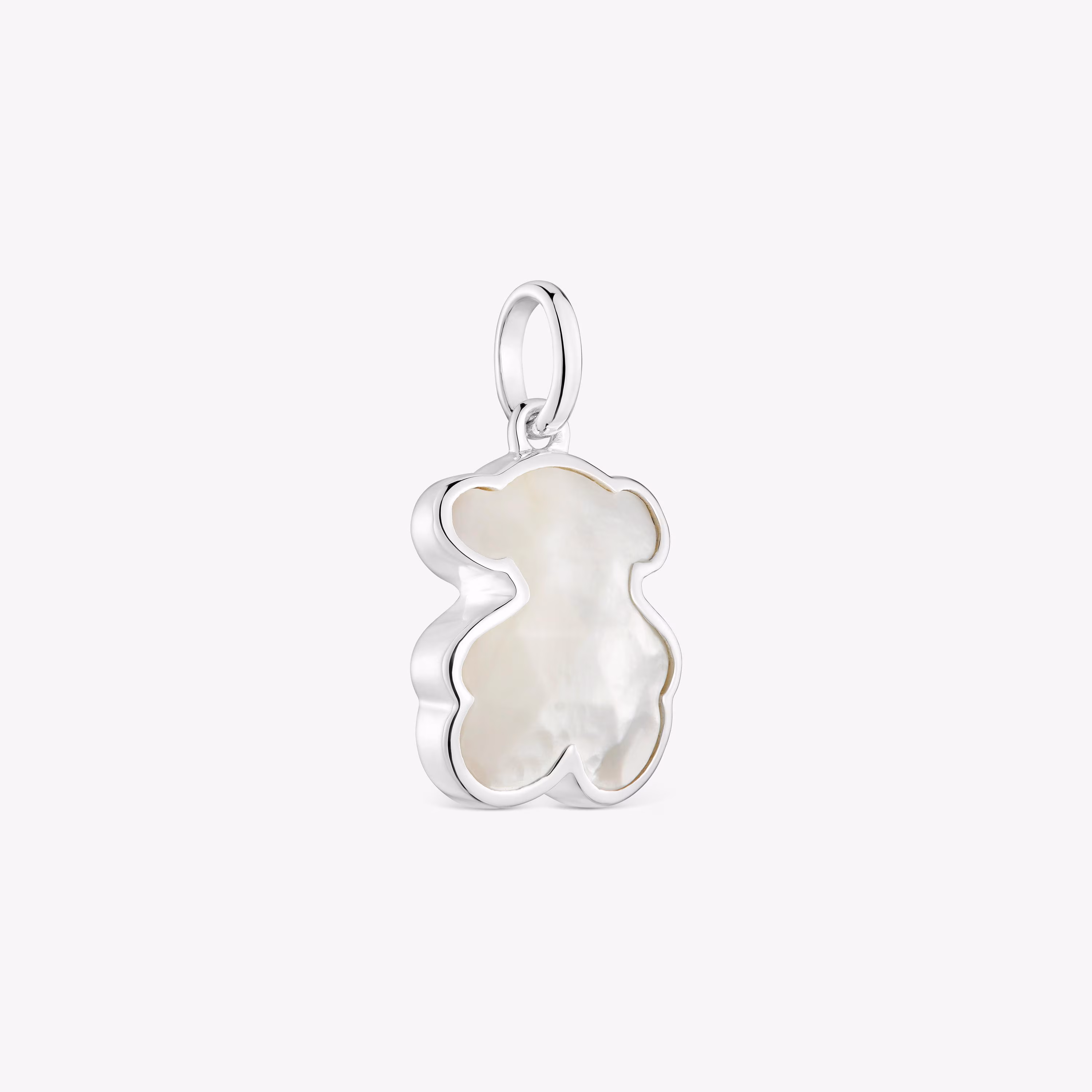 Colgante pequeño de plata y motivo oso en nácar Icon Color