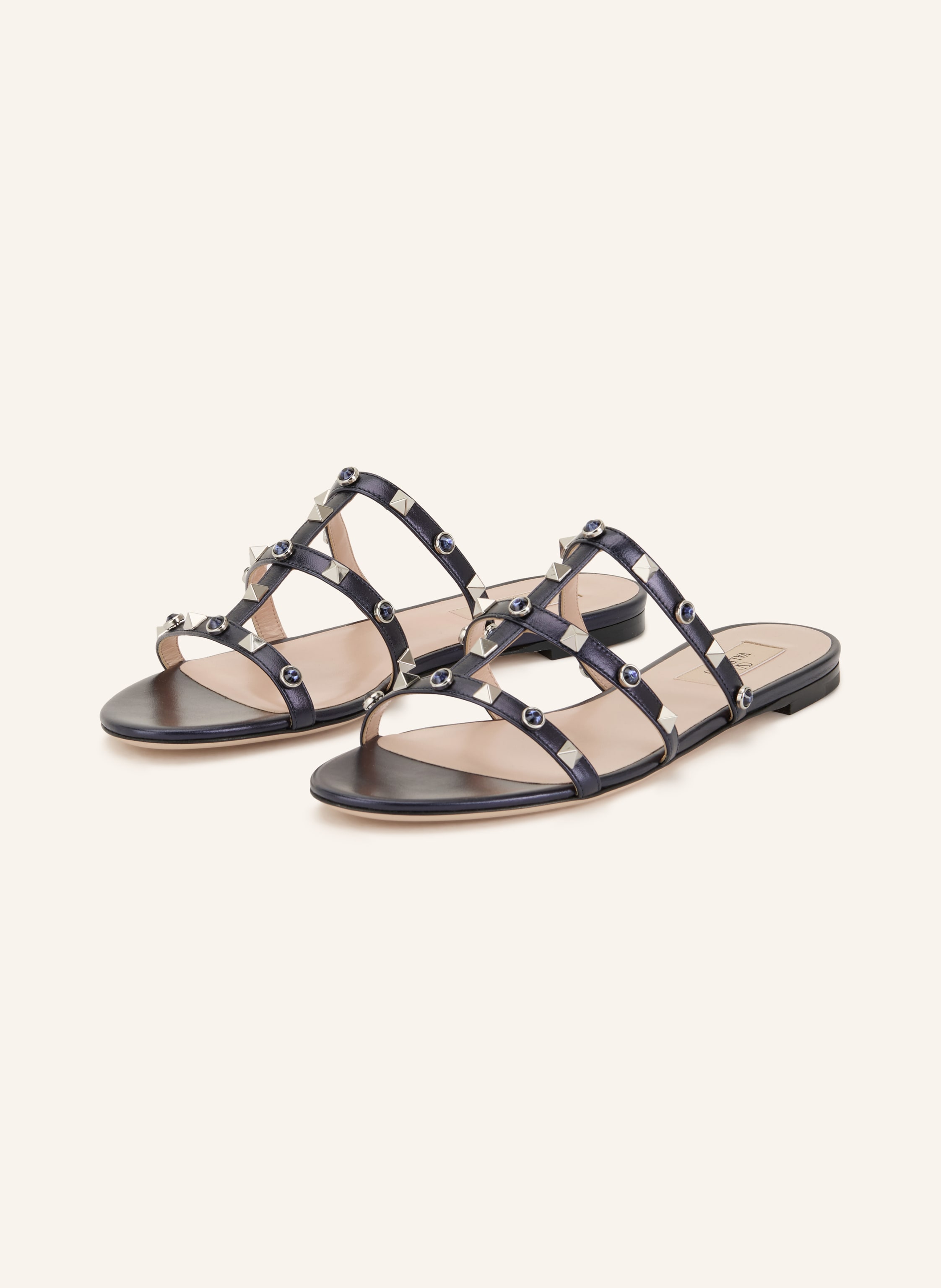 VALENTINO GARAVANI Pantoletten ROCKSTUD mit Nieten und Schmucksteinen