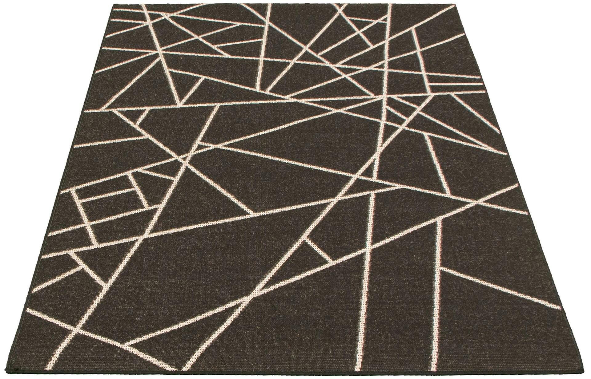 ECARPET Sisal Abstract Polypropylene Indoor Area Rug, Black/Silver, Assorted Sizes