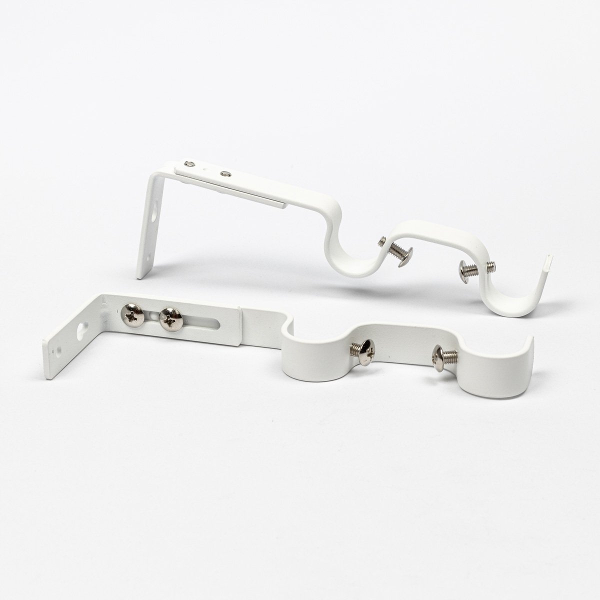 Conjunto 2 suportes duplo branco mate para calha extensível