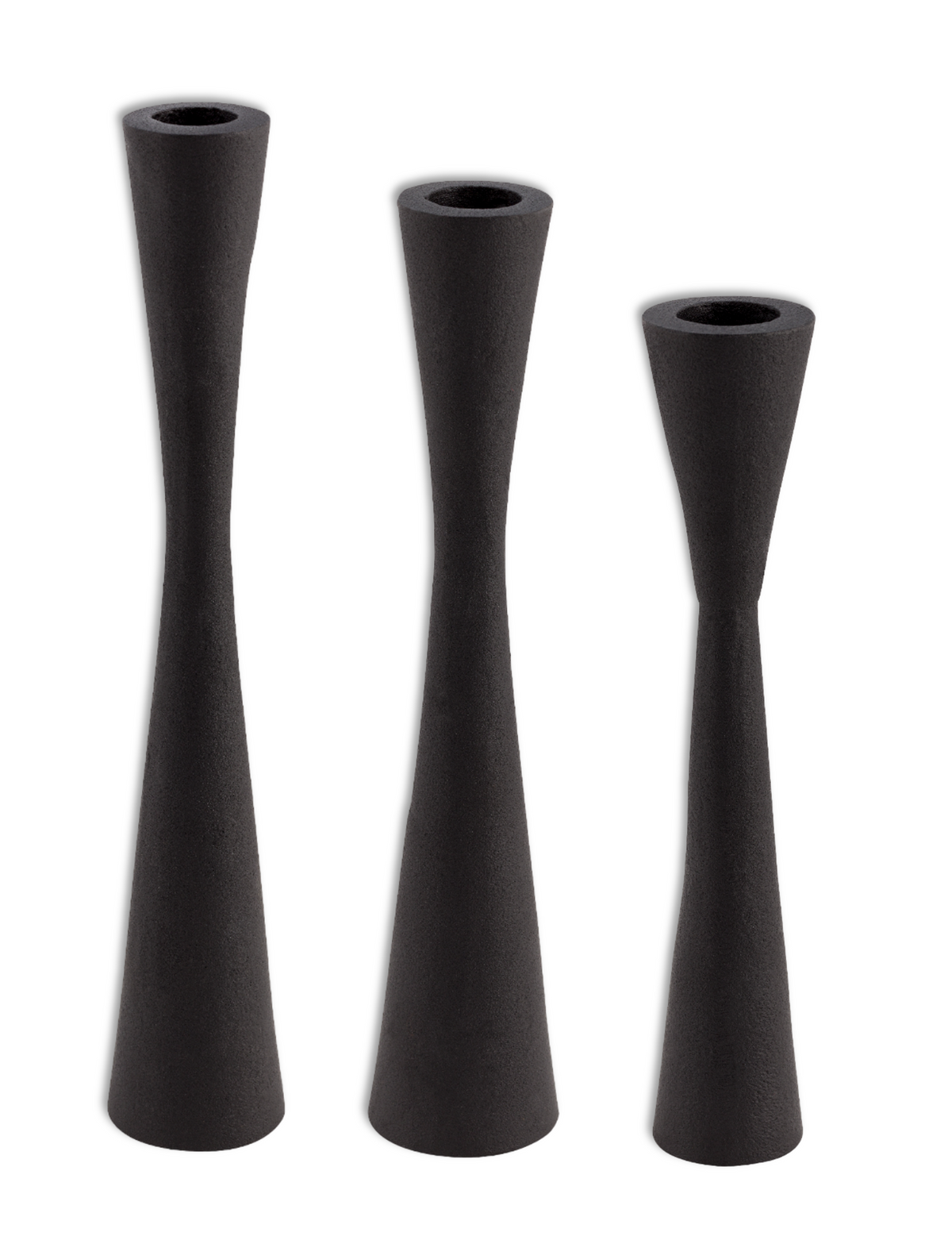vtwonen Kandelaars - Set van 3 Stuks - Metaal - Zwart - 20-30cm