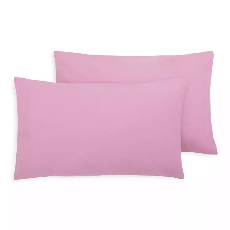 Habitat Polycotton Standard Pillowcase Pair - Pink