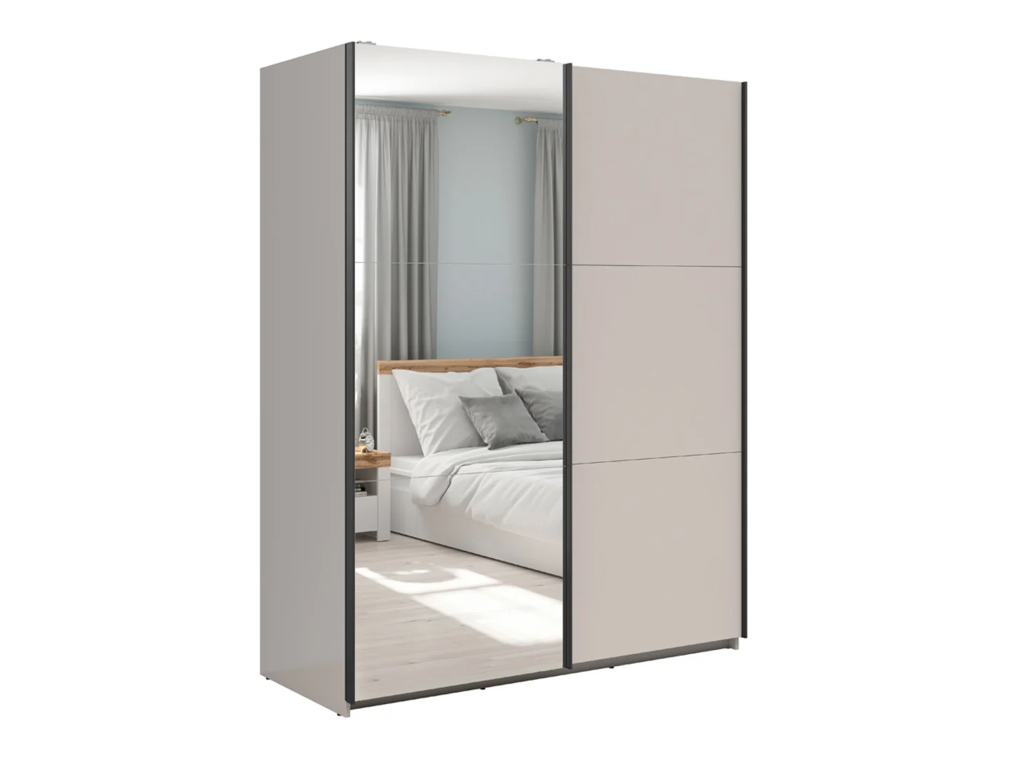 Szafa przesuwna Tetrix 153 cm z lustrem kaszmir