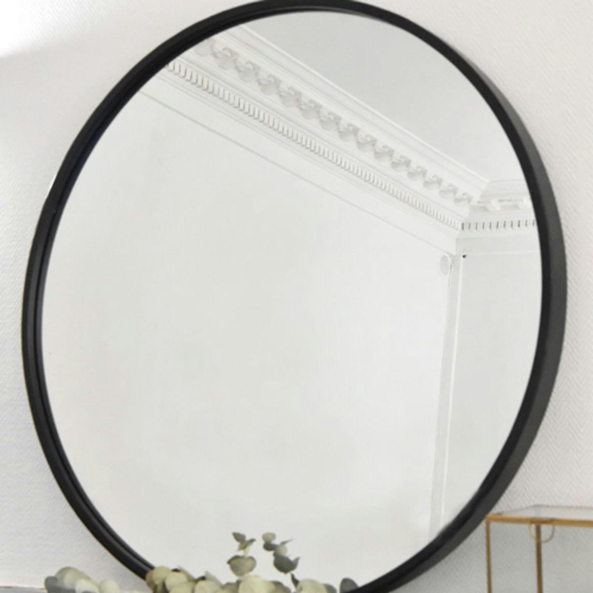 SOHO - Miroir rond -80.000x0.000 cm - Noir - Métal