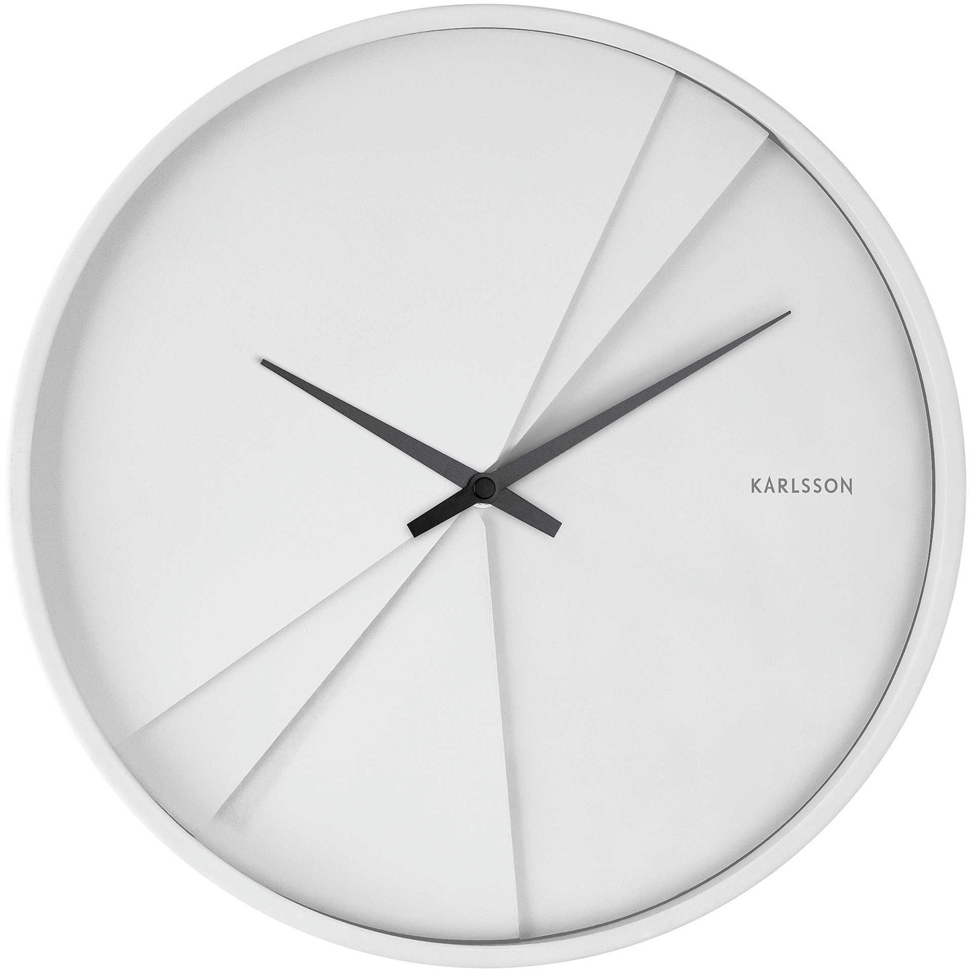 LAYERED - Horloge ronde en bois lines 30 cm blanc