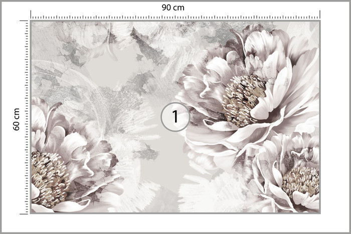 Fototapeta Piwonie W Stylu Vintage Abstrakcja 90x60cm