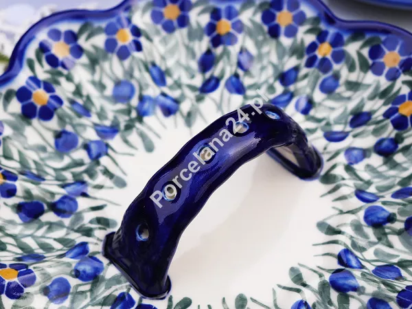 Półmisek do jaj 22 cm z uchwytem Bolesławiec - Sadzawka Milicka gat. I