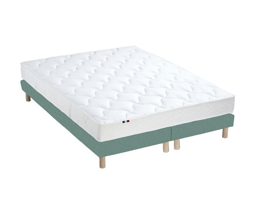ENSEMBLE ALTO - Ensemble matelas mousse ferme sommier vert 160x200