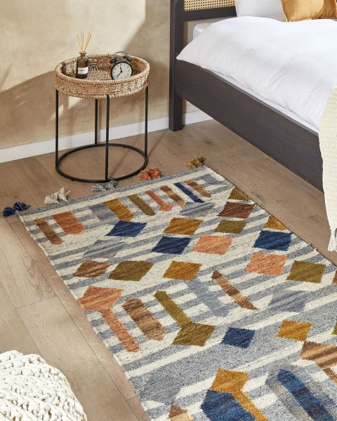 Dywan kilim ręcznie robiony 80 x 150 cm wielokolorowy