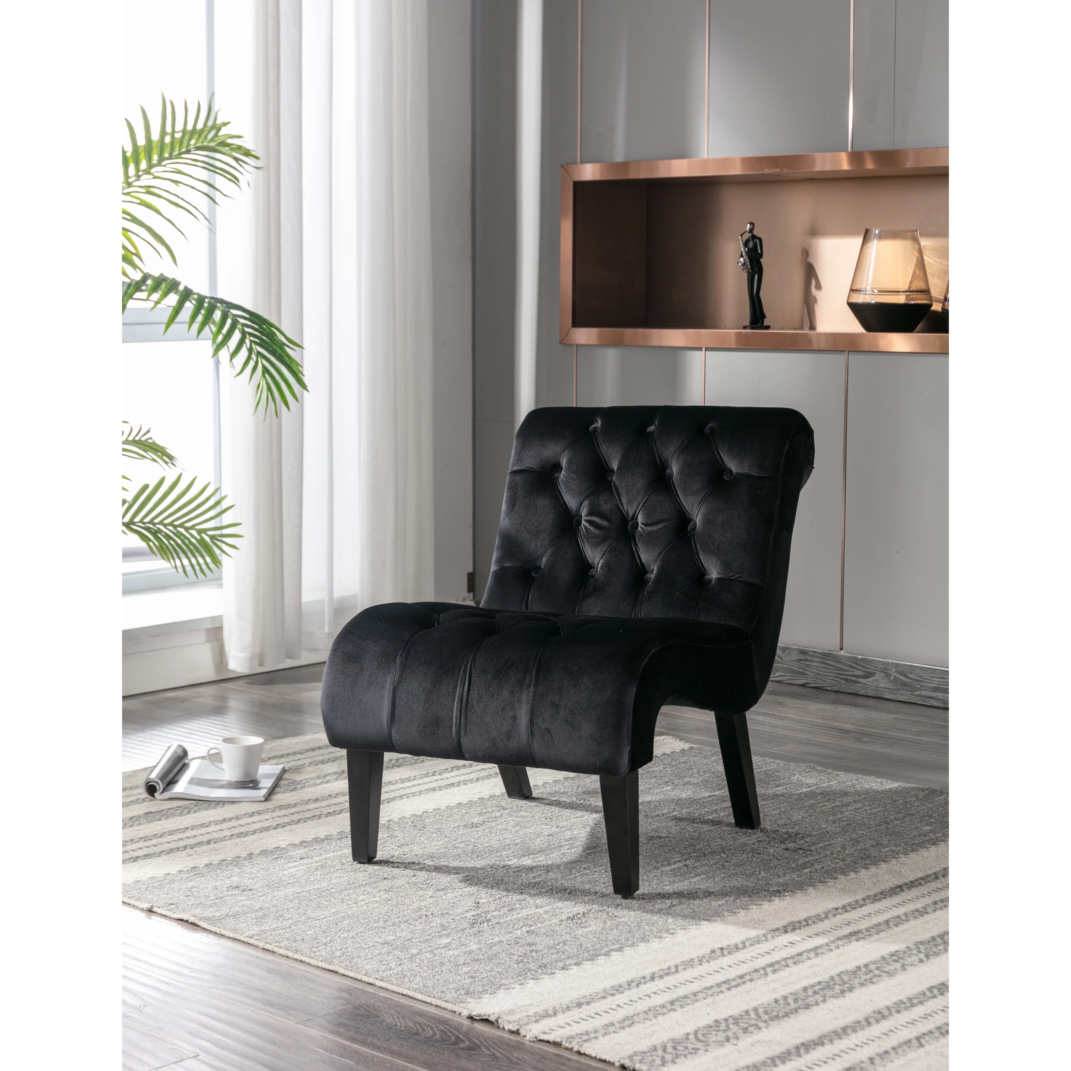 Modern Velvet Armless Living Room Chair