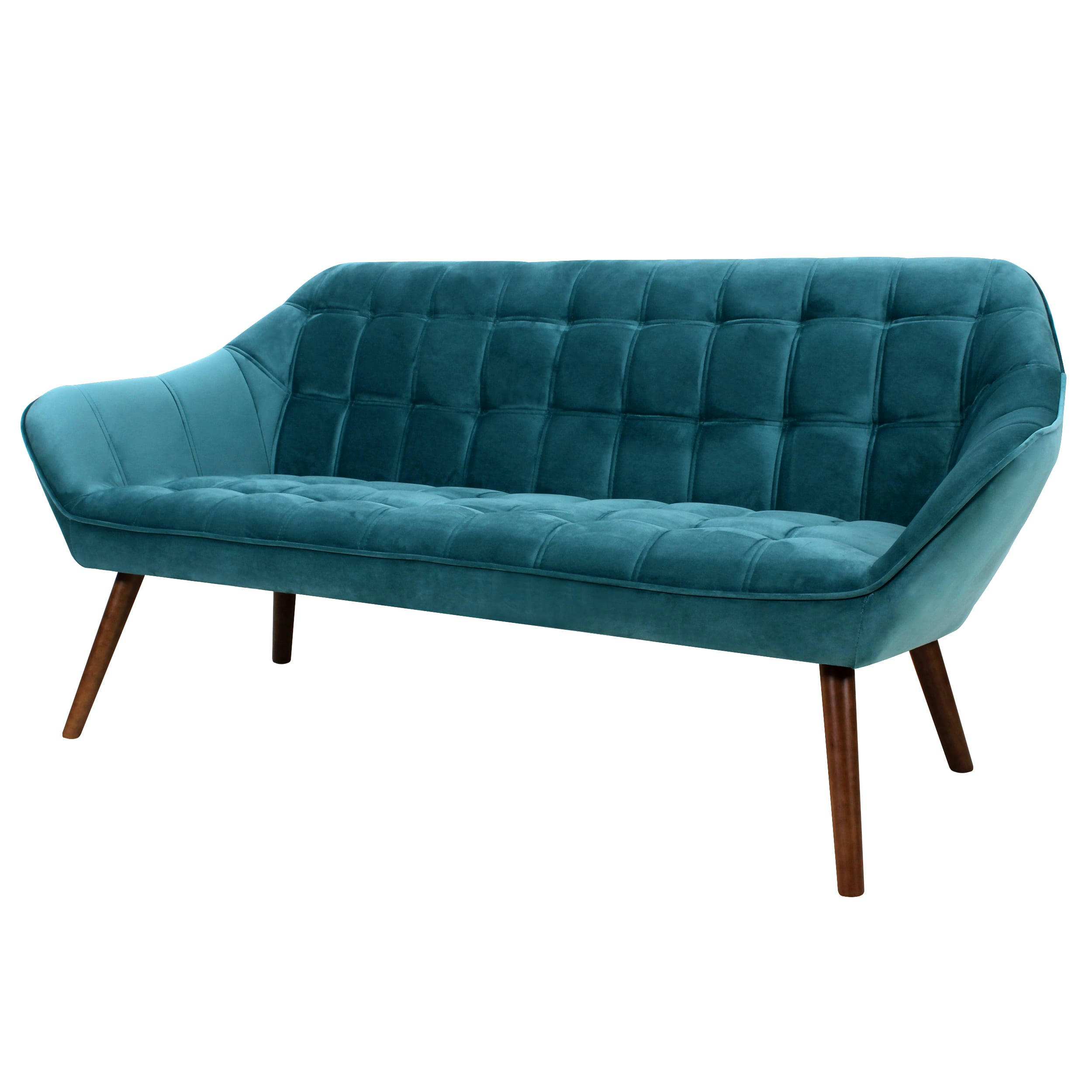 SIMBA - Canapé 3 places en velours bleu turquoise