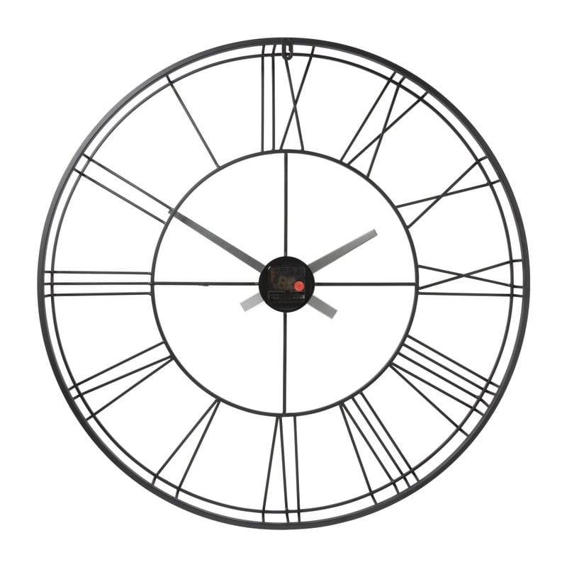 Klok Boston - zwart metaal - &Oslash;70 cm