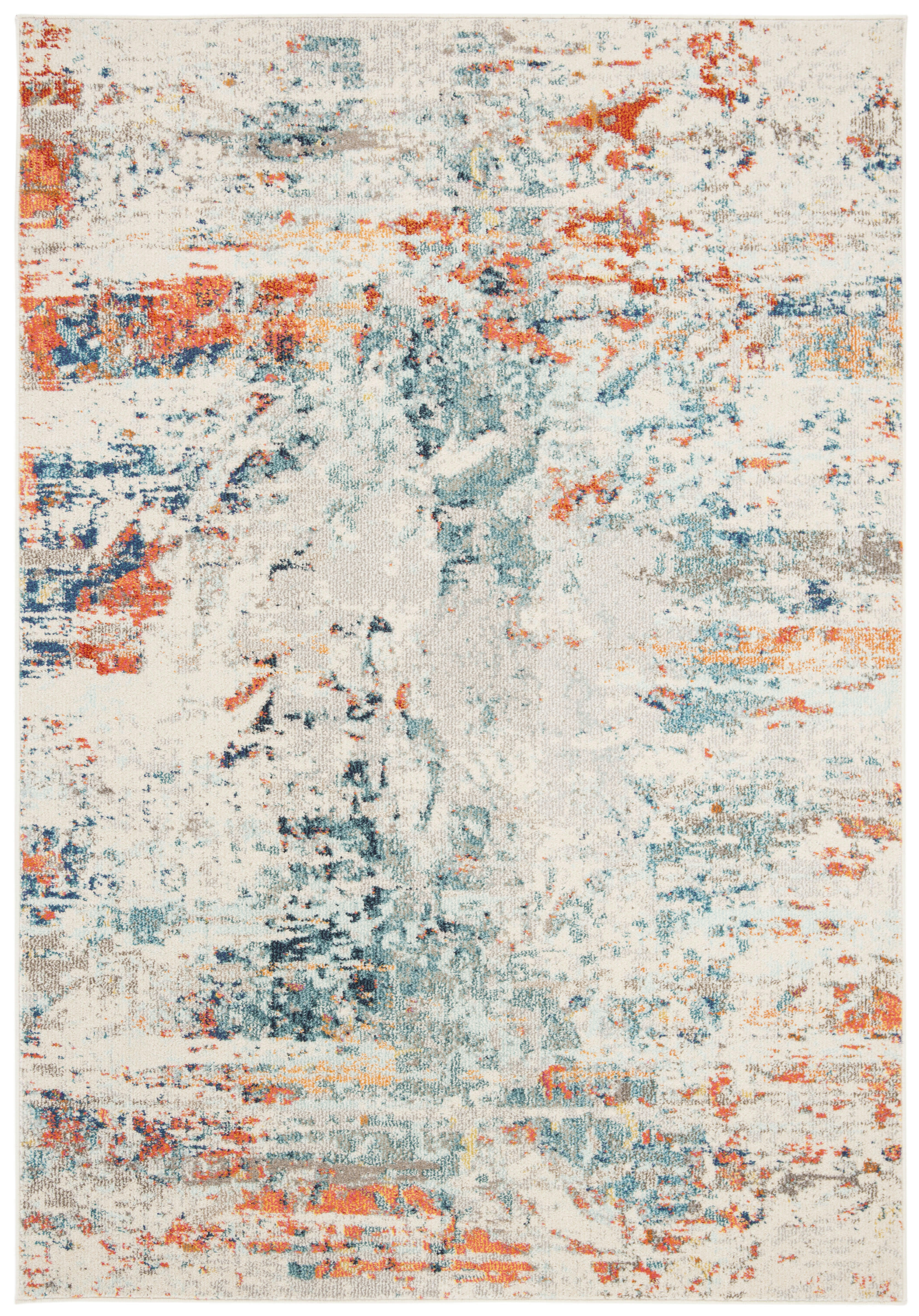 MADISON - Tapis de salon interieur en crème & orange, 122 x 183 cm