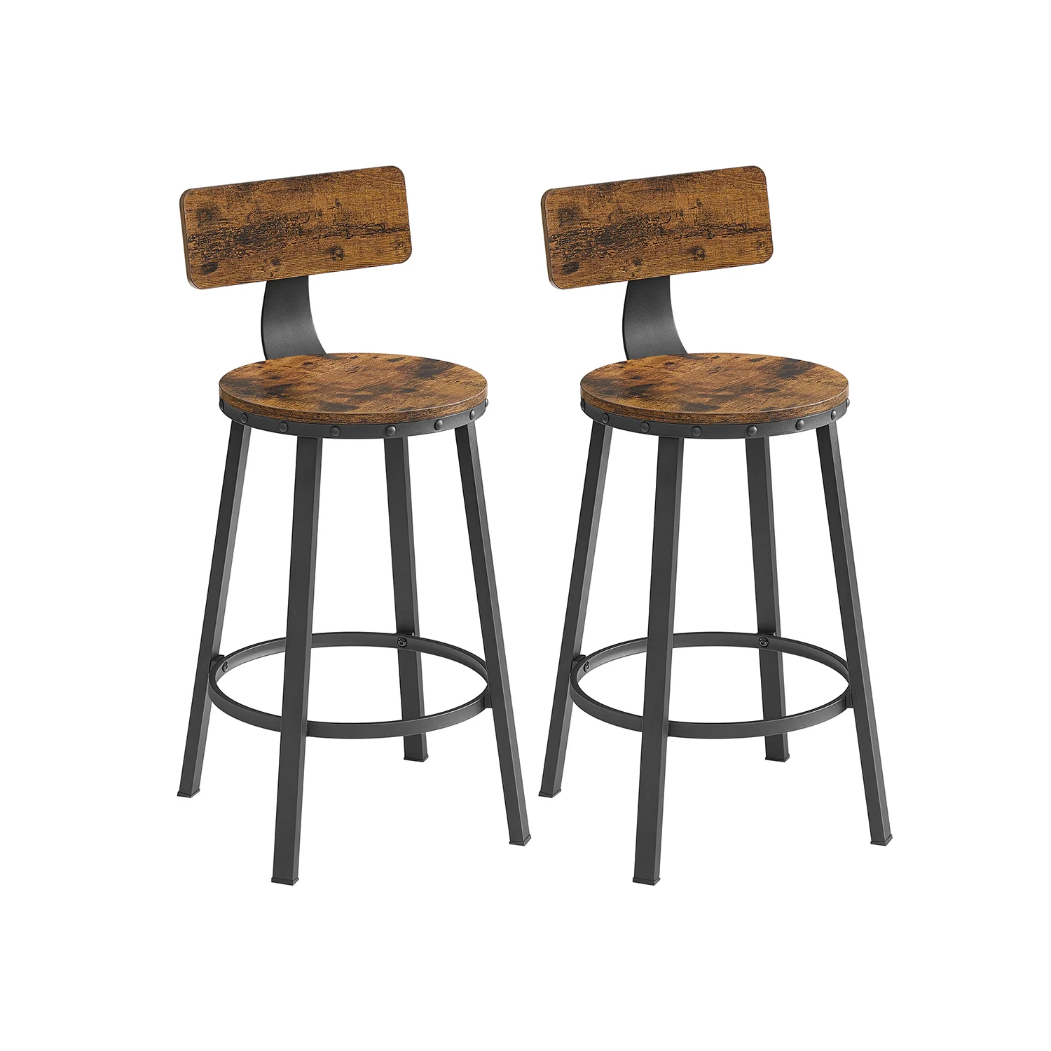 Lot de 2 chaises de bar industriel