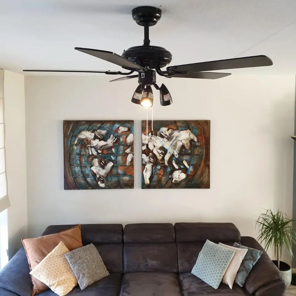 Qazqa plafondventilator mistral zwart gu10