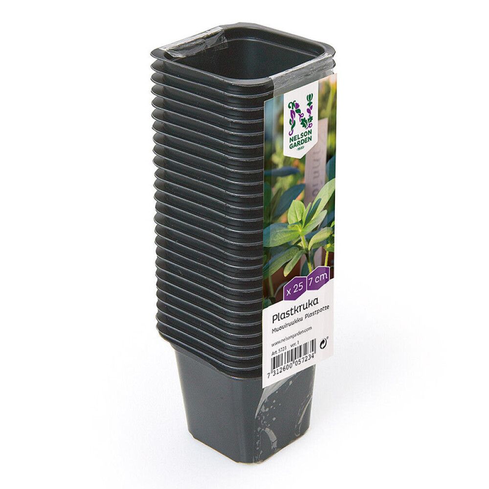 PLASTPOTTE NELSON GARDEN SVART 7X7CM 25STK