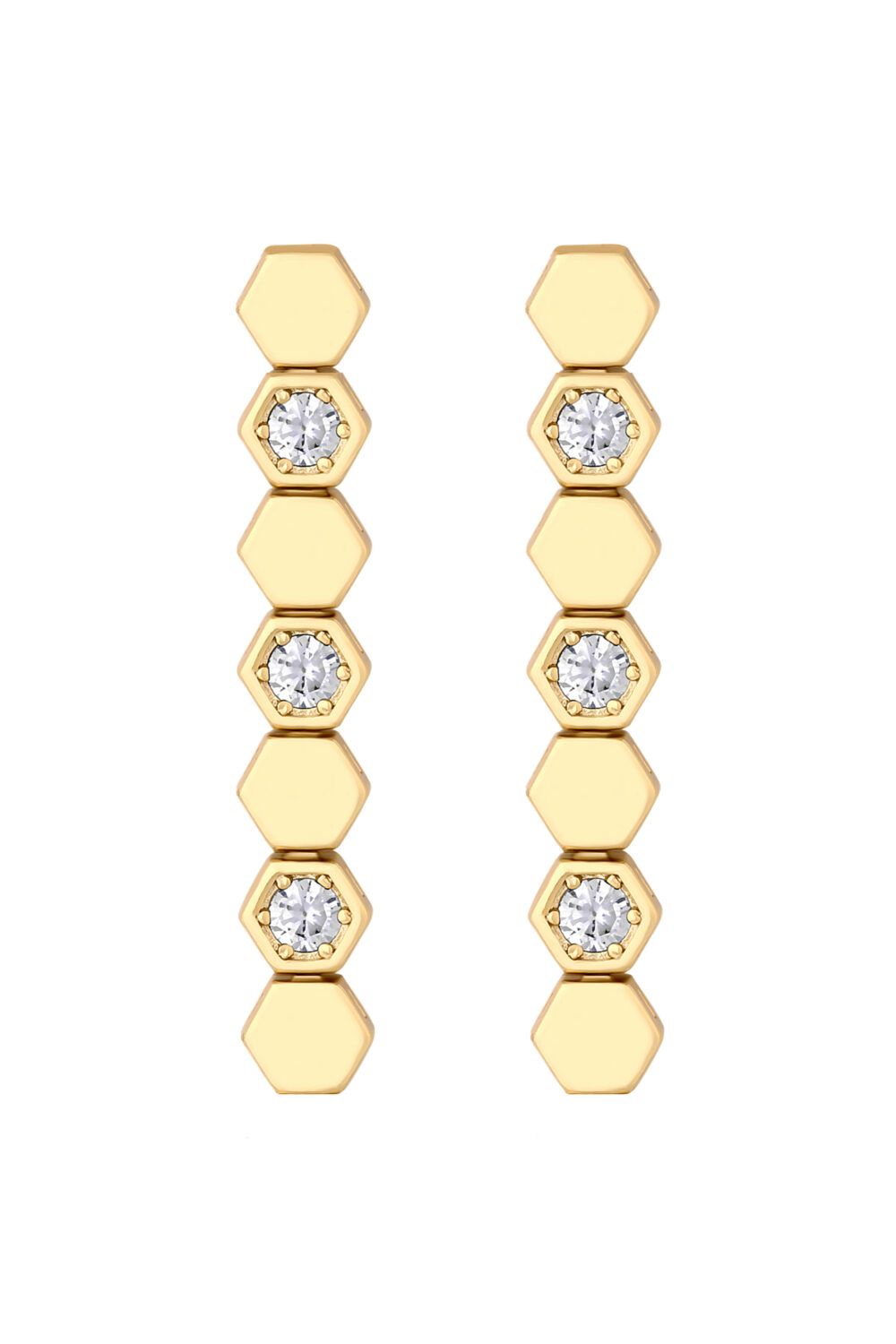 Jon Richard Gold Plated And Cubic ZirconiaTennis Earrings - Gift Boxed