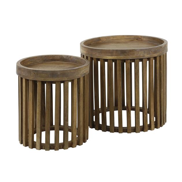 Giga Meubel Bijzettafel Tweak - Naturel Hout - Set van 2 - 45x45x45cm