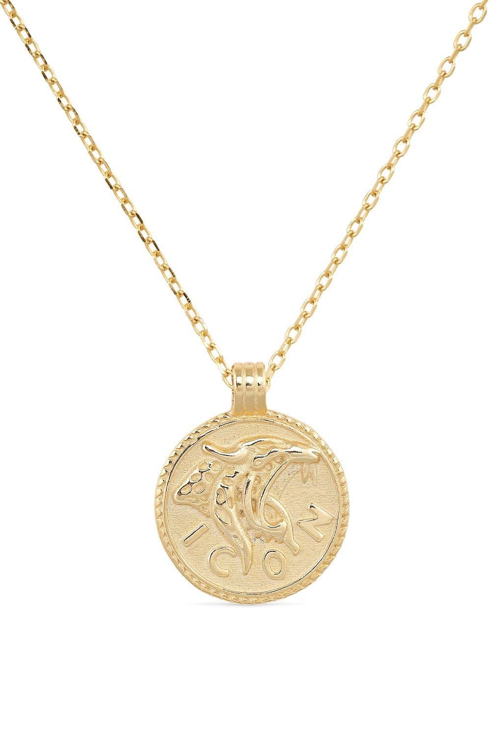 Elk & Bloom Chunky 14K Gold Leo Coin Necklace