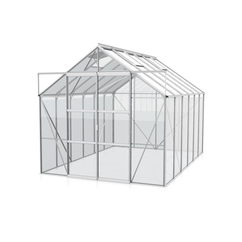 Serre en verre Uranus aluminium anodisé 9,9 m² VITAVIA
