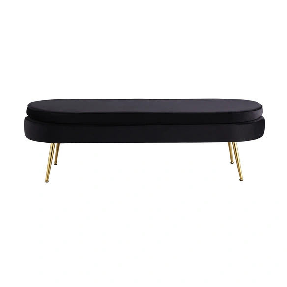 Sitzpouf, BxH: 142 x 41 cm, Metall/Samt (100% Polyester)