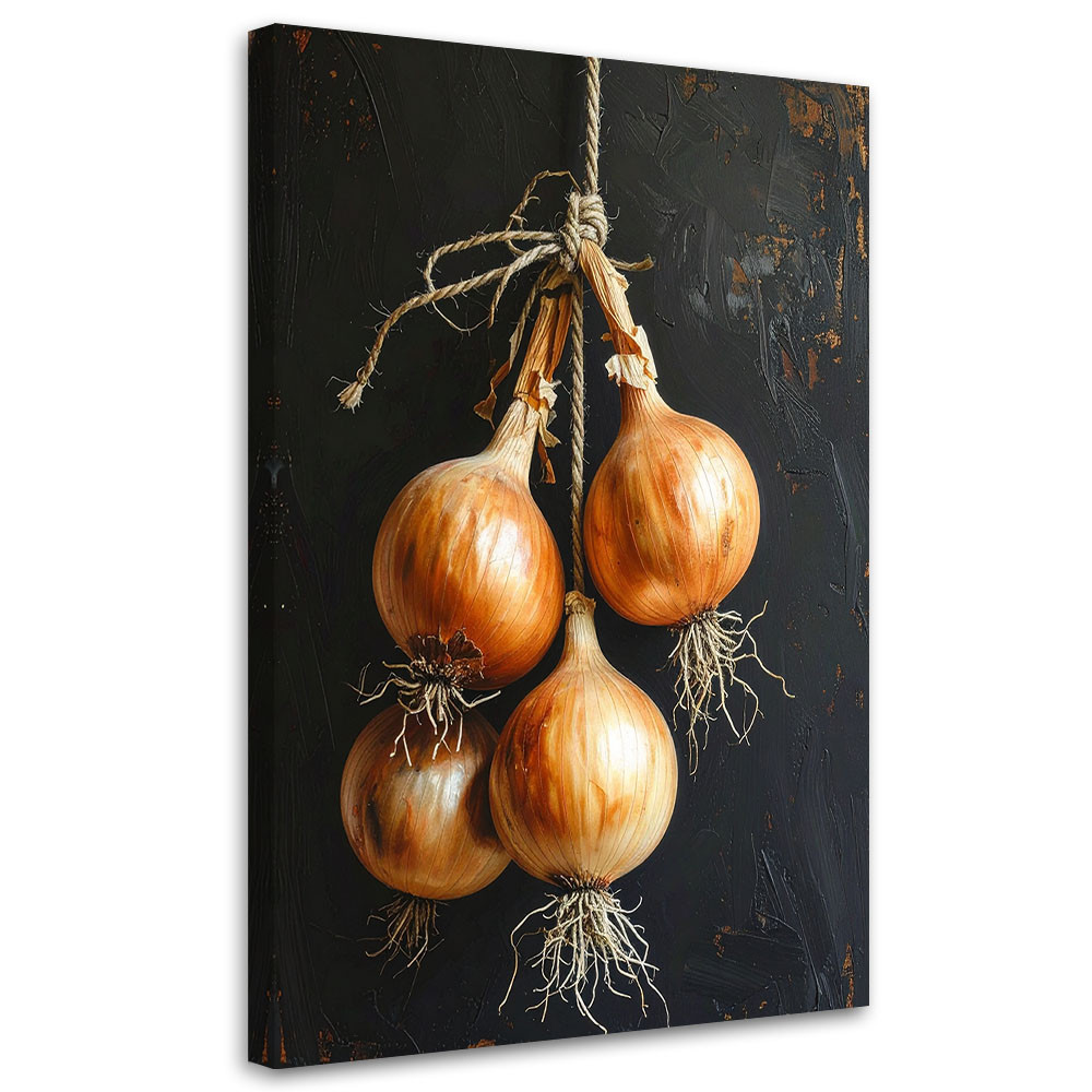 Obraz do kuchni restauracji baru jadalni, Cebula warzywa natura 20x30
