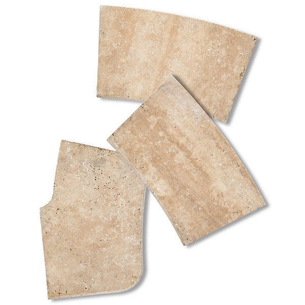 Margelles pour escalier roman Travertin Beige Clair 150x33x3 cm Bord 1/2 Rond (à l'unité) - RO'MA NATURE
