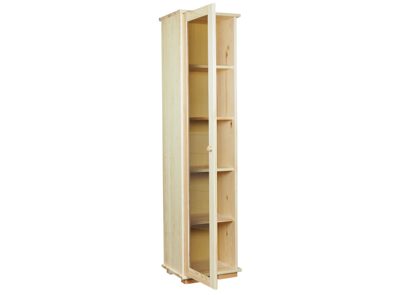 Witryna 44 cm szklana drewniana Modern I, kolor sosnowy, szkło dymione