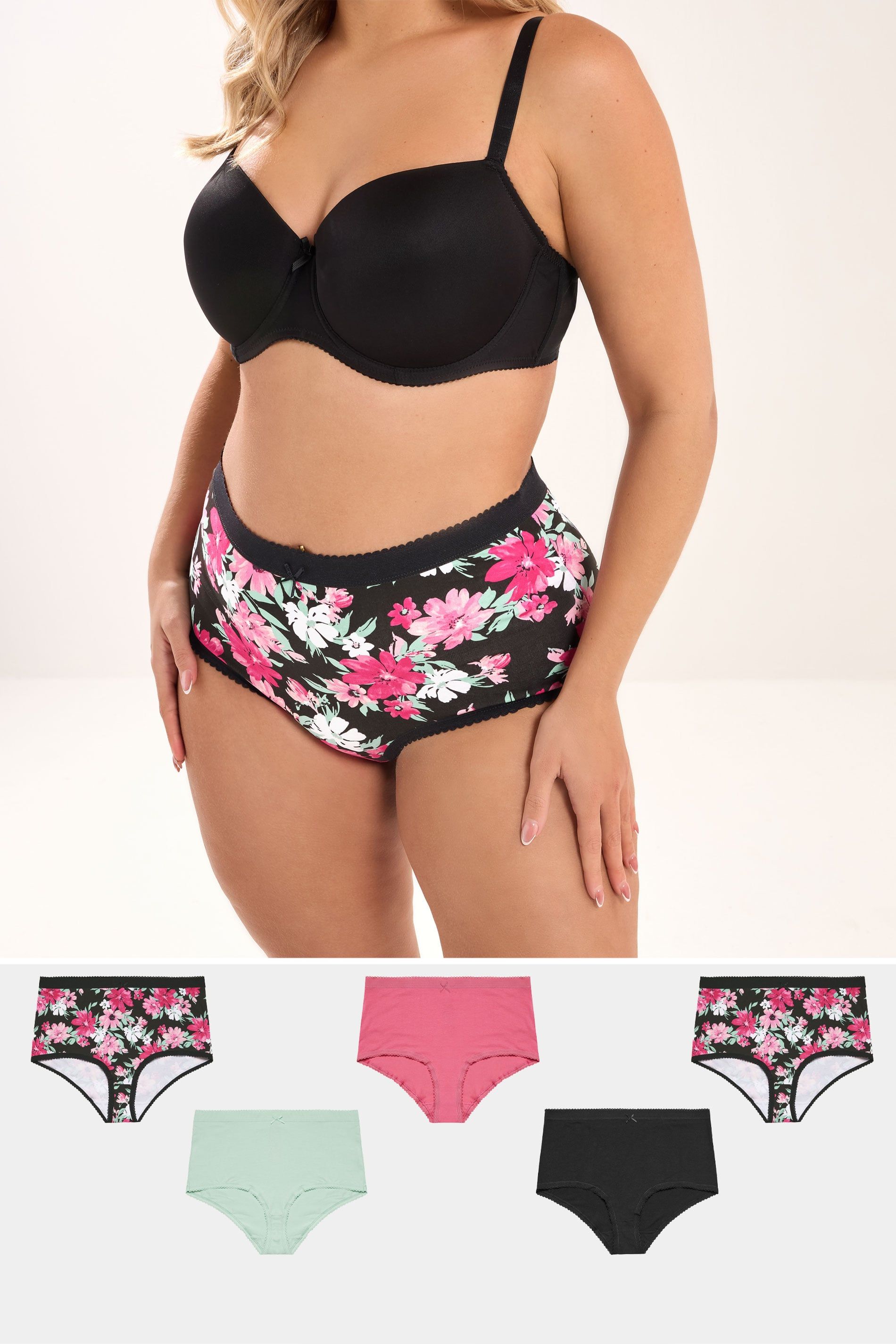 Yours 5 Pack Floral Print Full Briefs