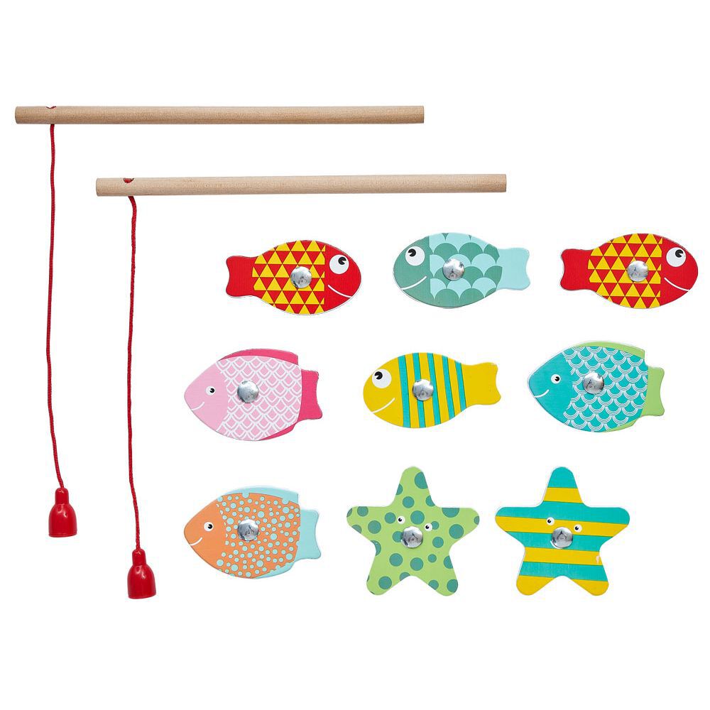 Jeu de pêche magnétique en bois