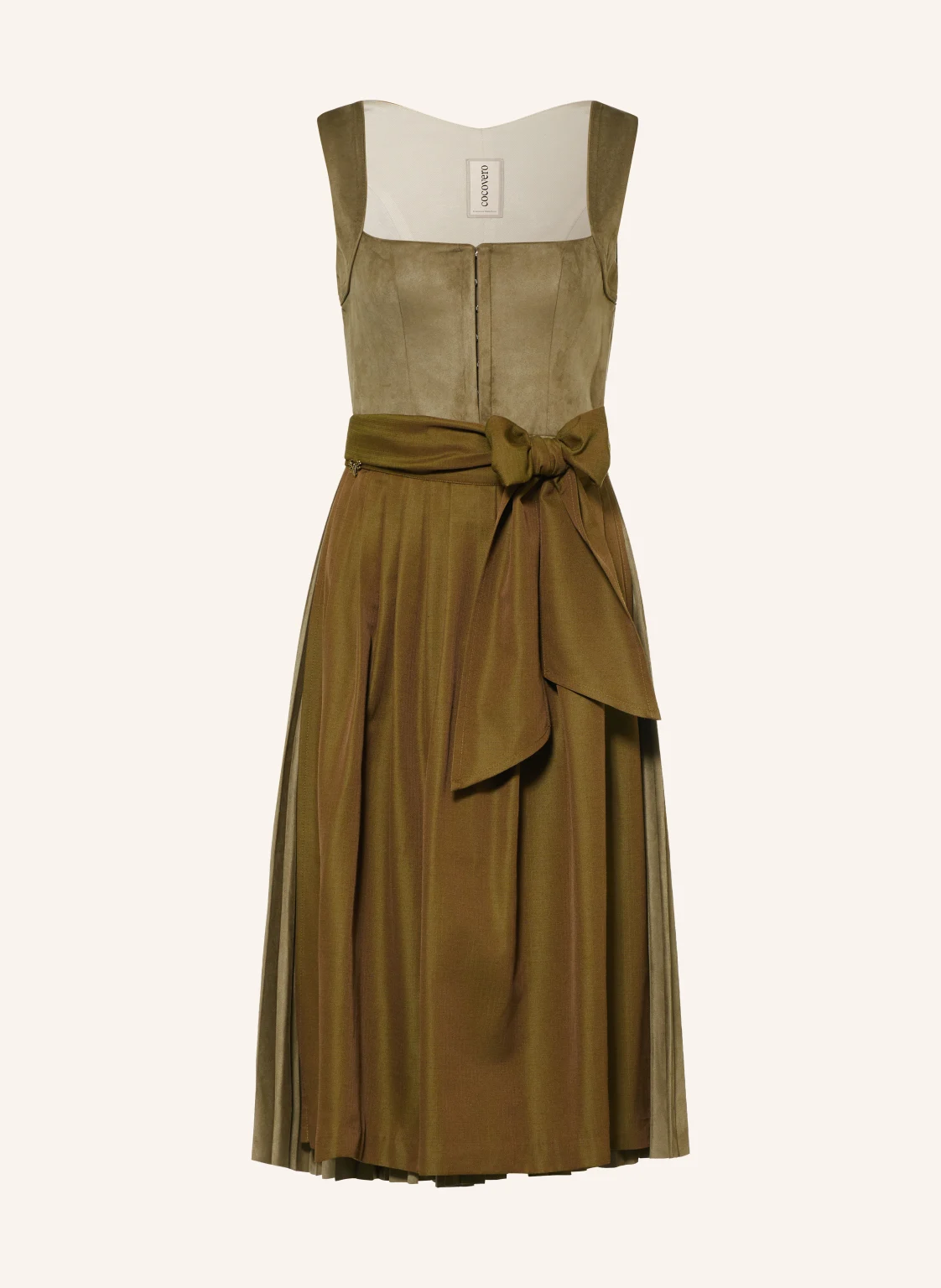 CocoVero Dirndl HERMINE in Lederoptik mit Plissees