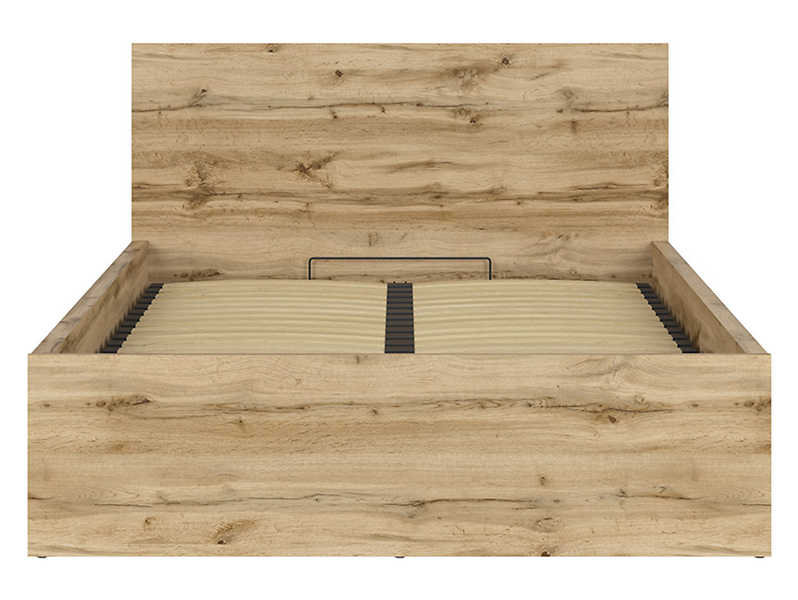 Zestaw łóżko Tetrix dąb wotan ze stelażem i materac Mimas 140x200