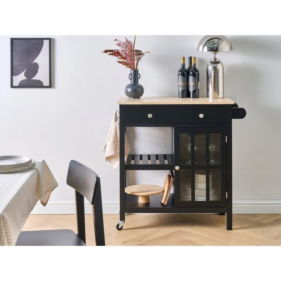 GENOA - Keukentrolley - Zwart - MDF