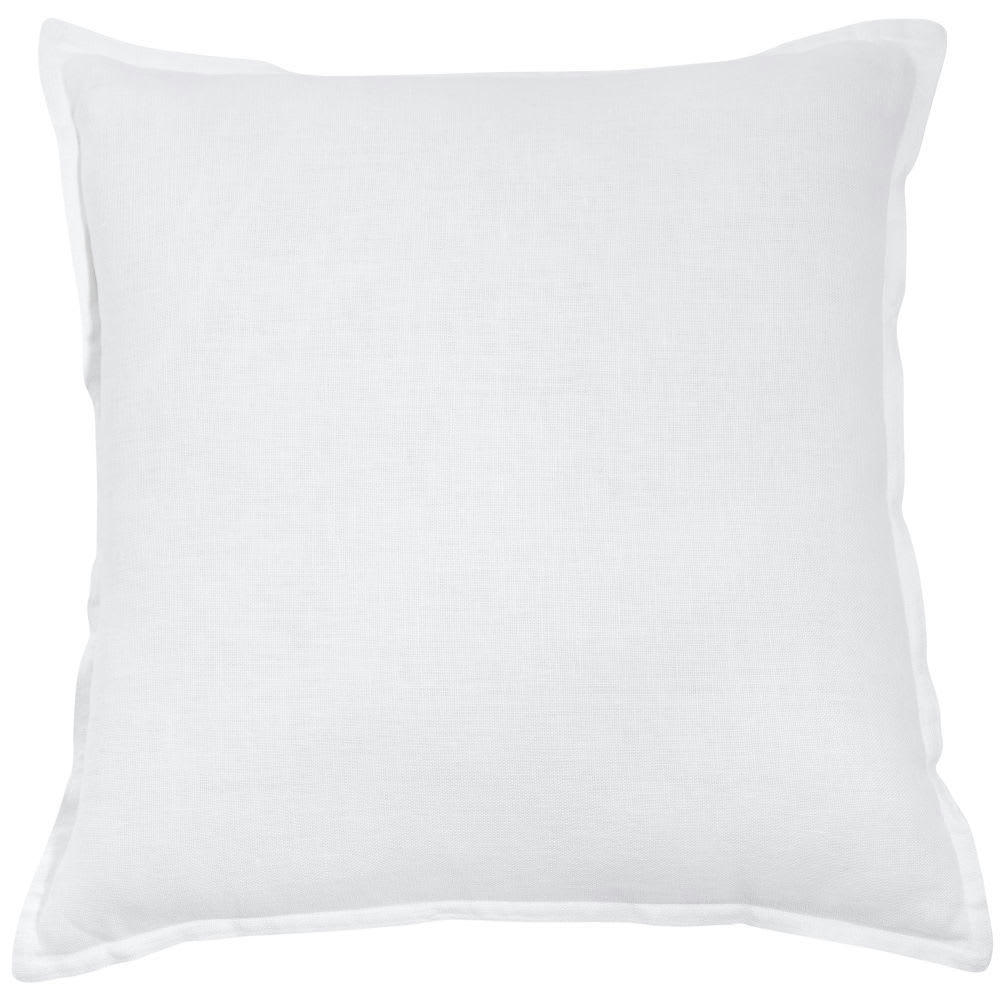 - Coussin en lin lavé blanc 60x60