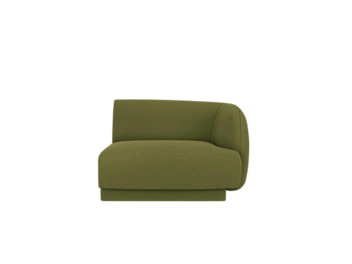 Micadoni rechter module Miley boucle donker olijfgroen - 90x90x70cm
