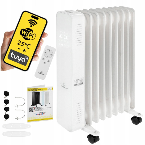 Grzejnik olejowy OSLO 2000W White WiFi TIMER eco Mission Air
