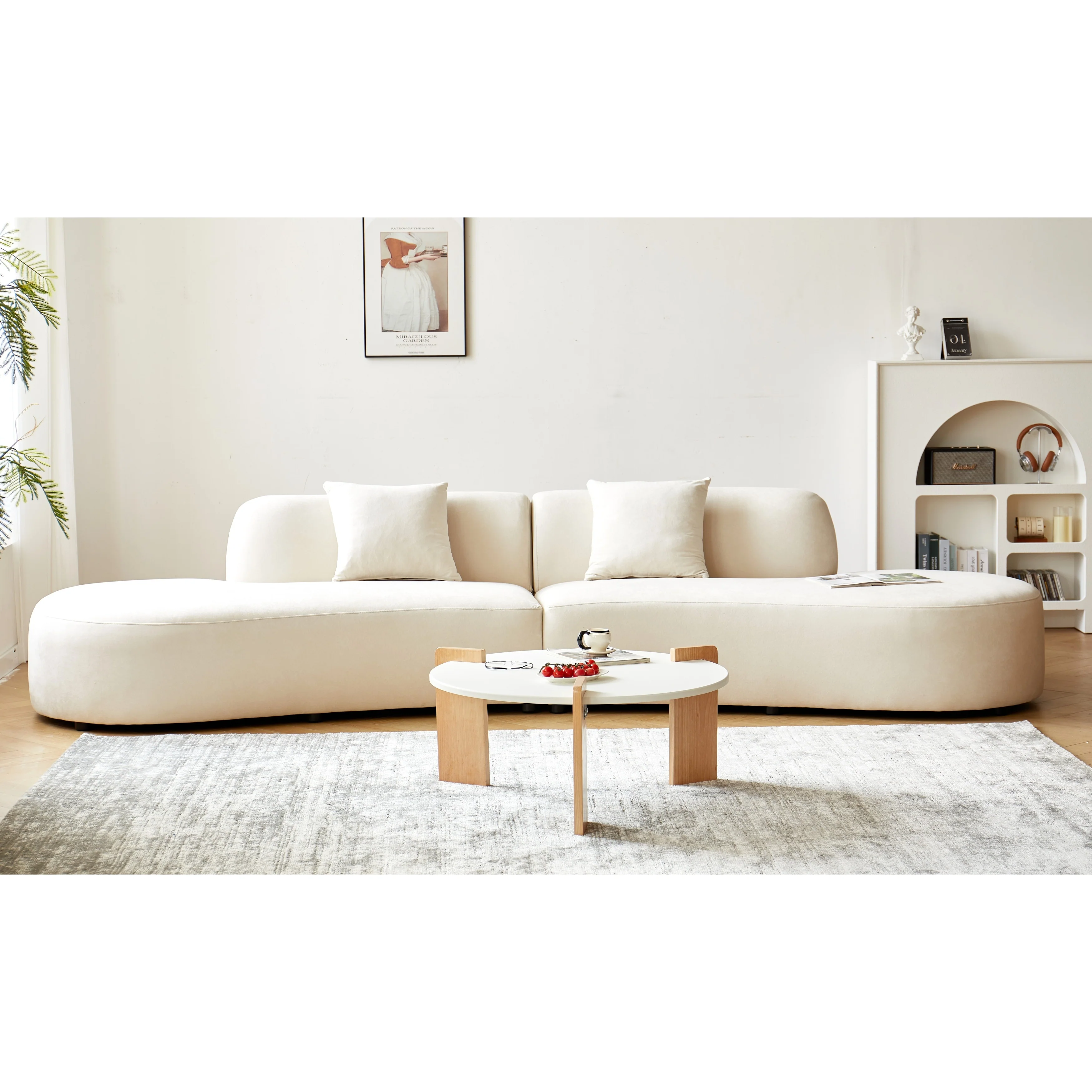 132.3 inch Large Half Moon Curved Sectional Sofa