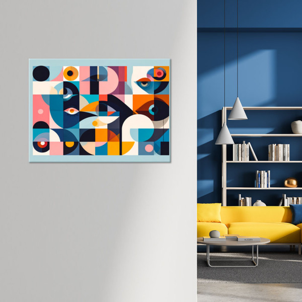 Obraz do salonu biura Bauhaus, Kolorowe Abstrakcyjne Kształty 30x20