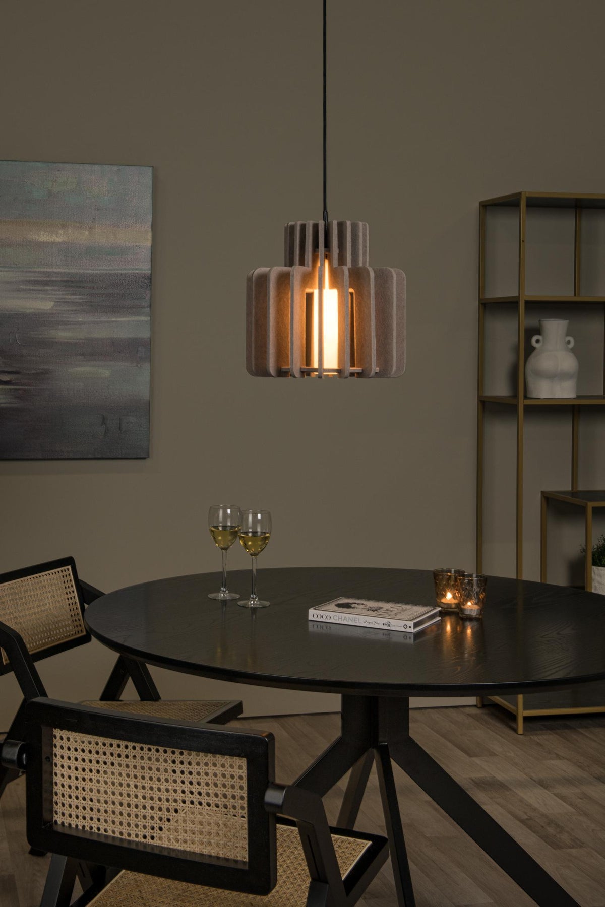 Lucide hanglamp ROLLO - 1xE27 - Taupe