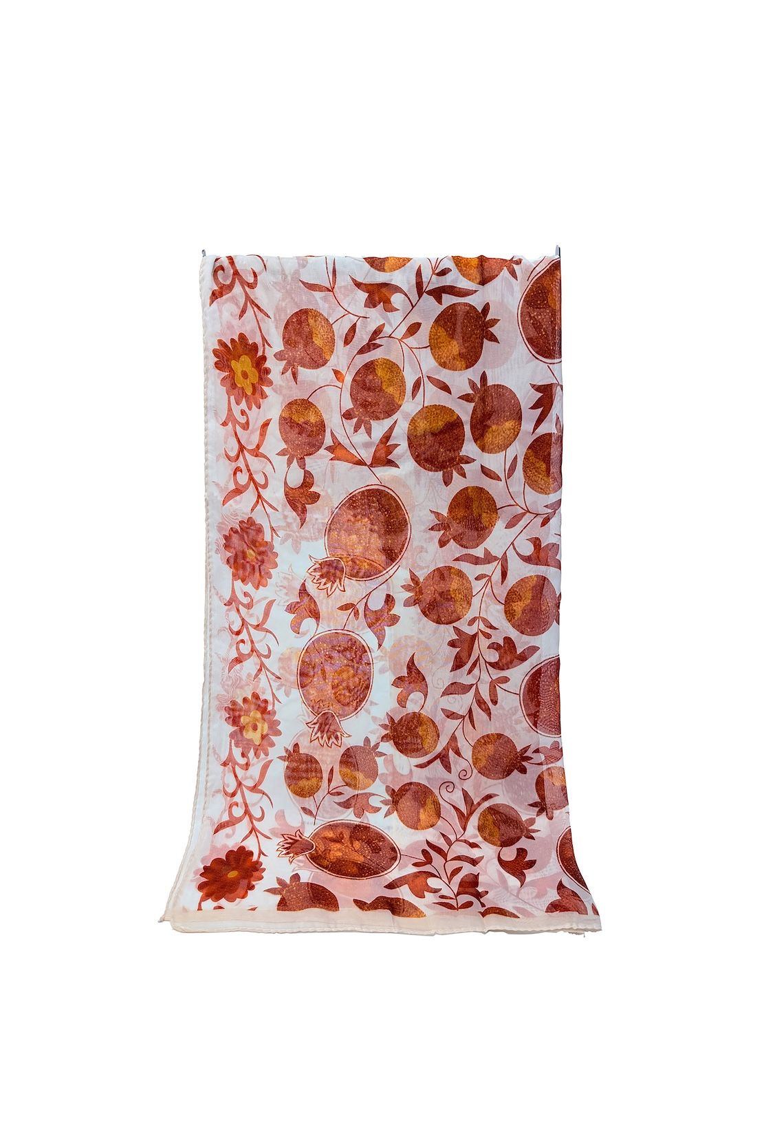 Vellin Pomegranate Print Chiffon Scarf