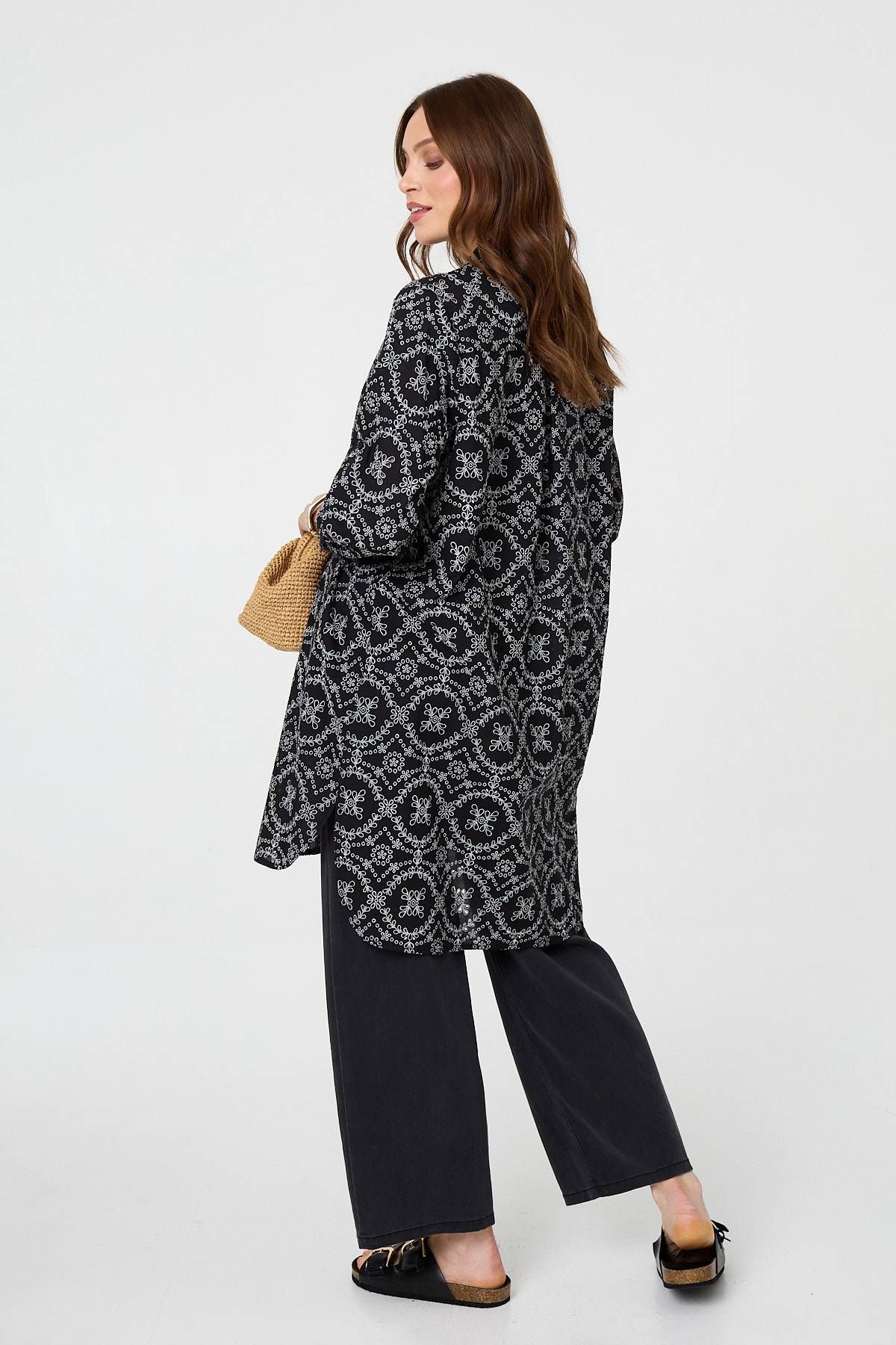 Izabel London Printed Relaxed Knee Length Shirt Dress