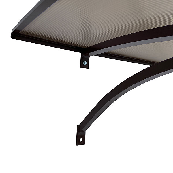 Auvent à cadre en aluminium STARKEDACH courbé L-160 8017 avec revêtement en polycarbonate