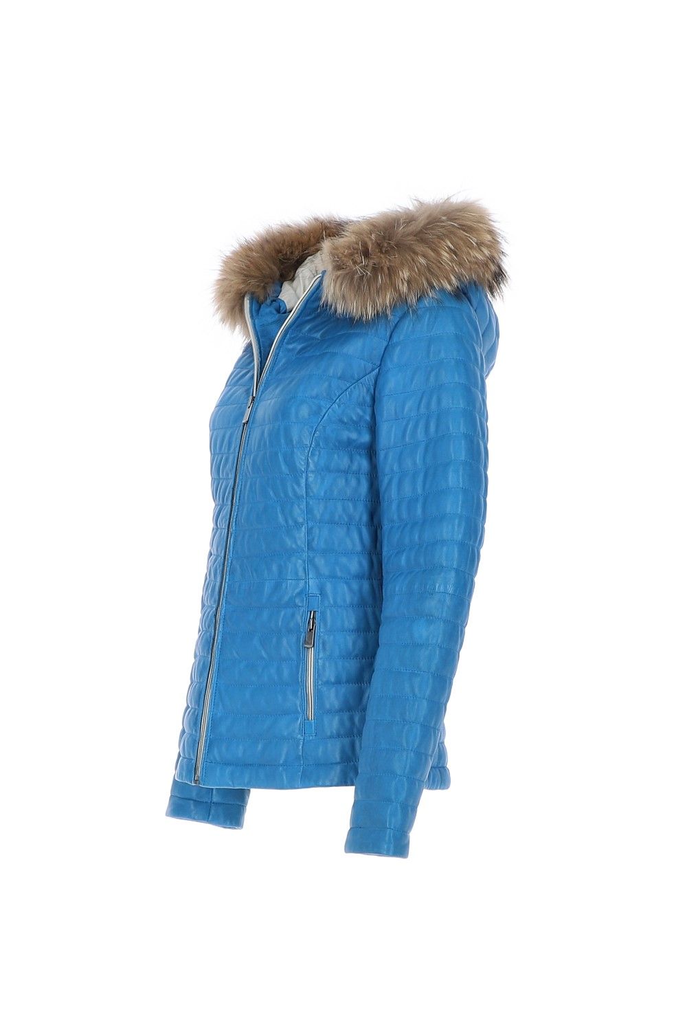 Ashwood Leather Venezia' Fur Trim Hooded Real Leather Jacket
