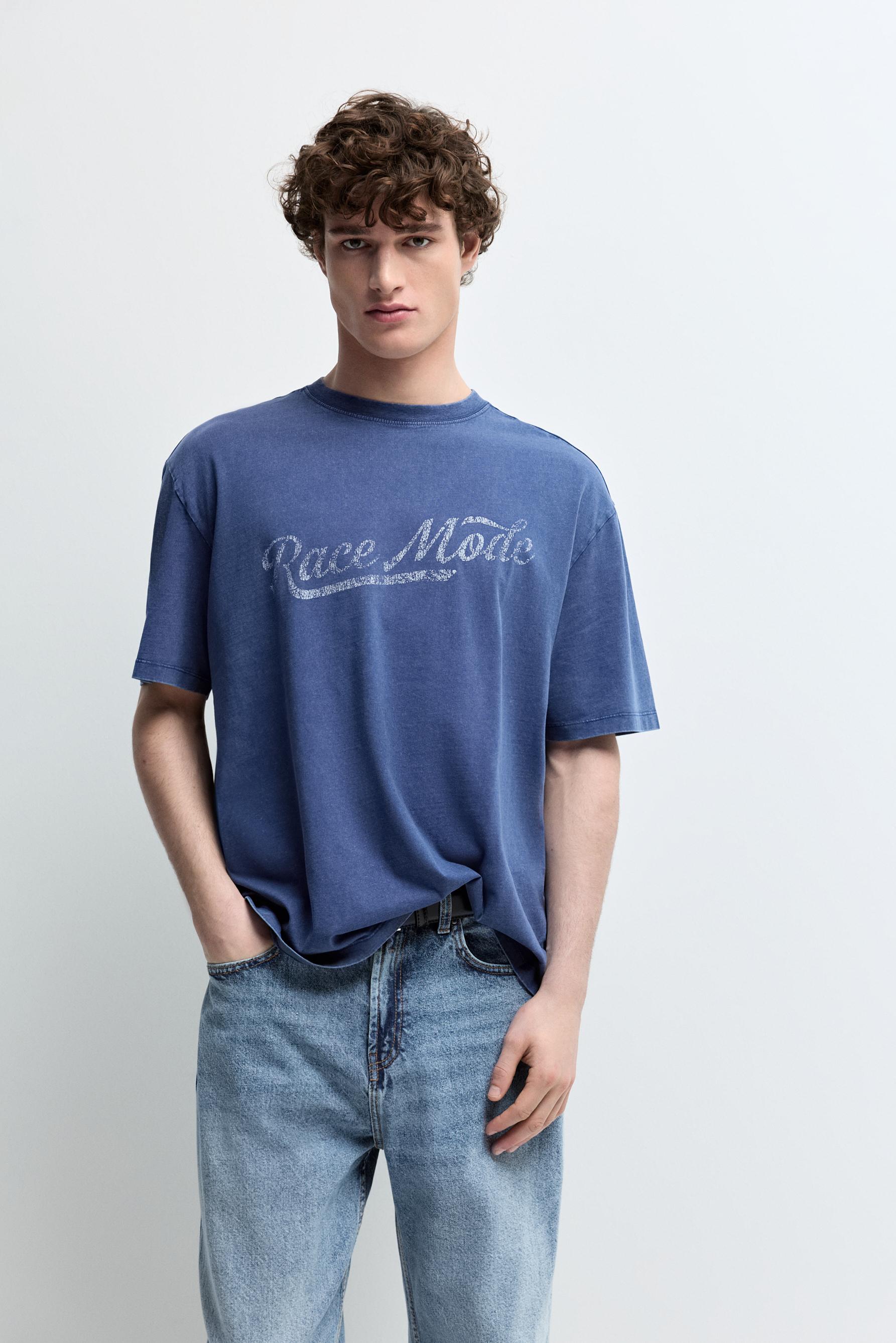 Camiseta estampados efecto desgastado