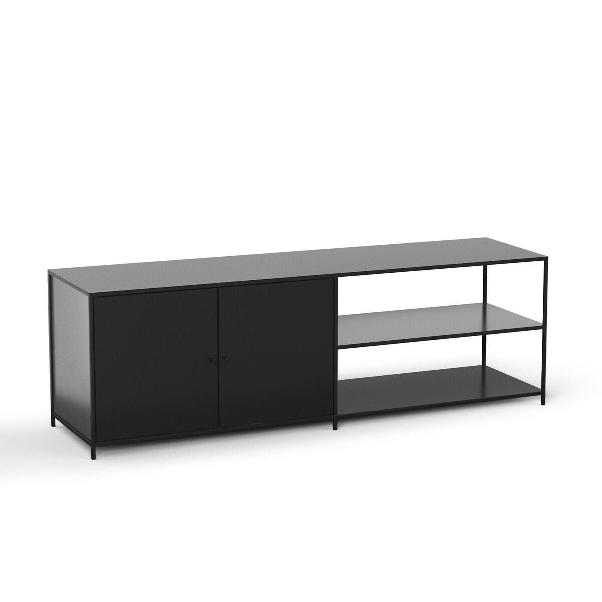 Meuble TV métal acier enfilade 2 portes, Romy