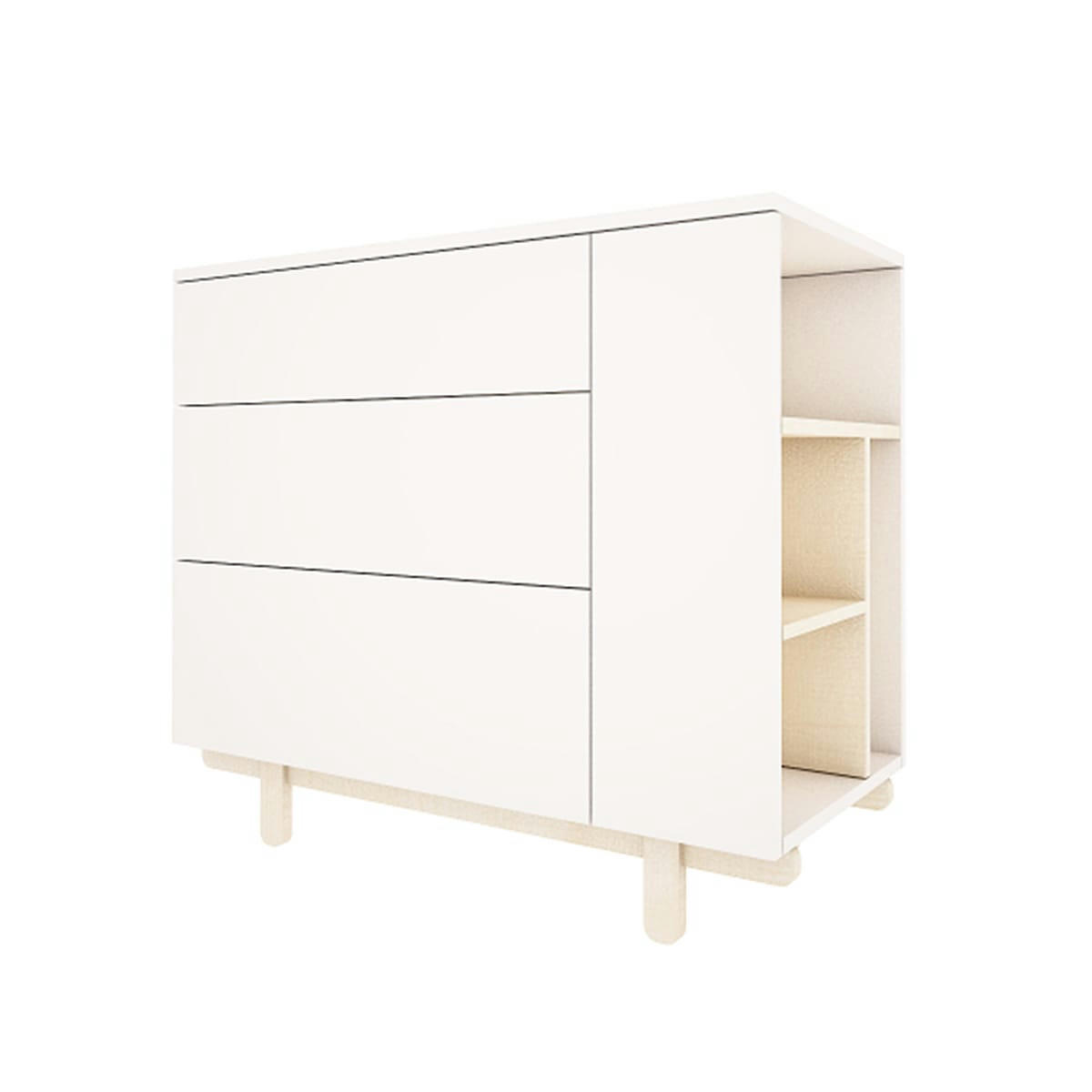 ROMY - Commode 3 tiroirs blanc