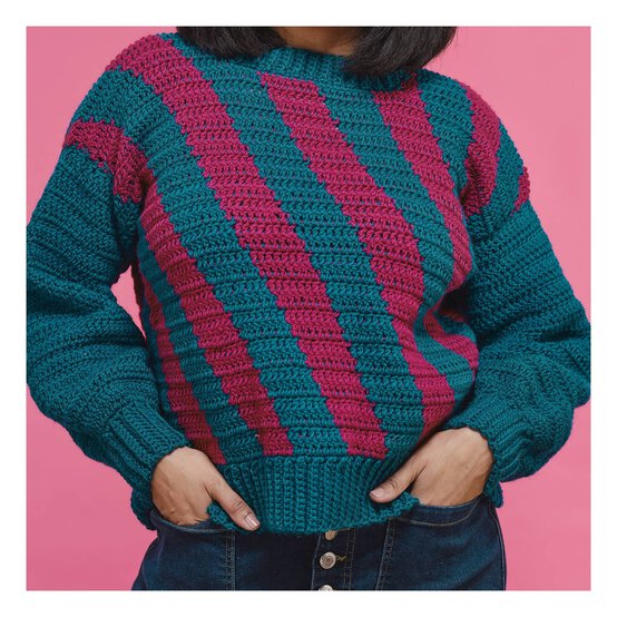 Knitcraft Diagonal Stripe Jumper Digital Pattern 0344